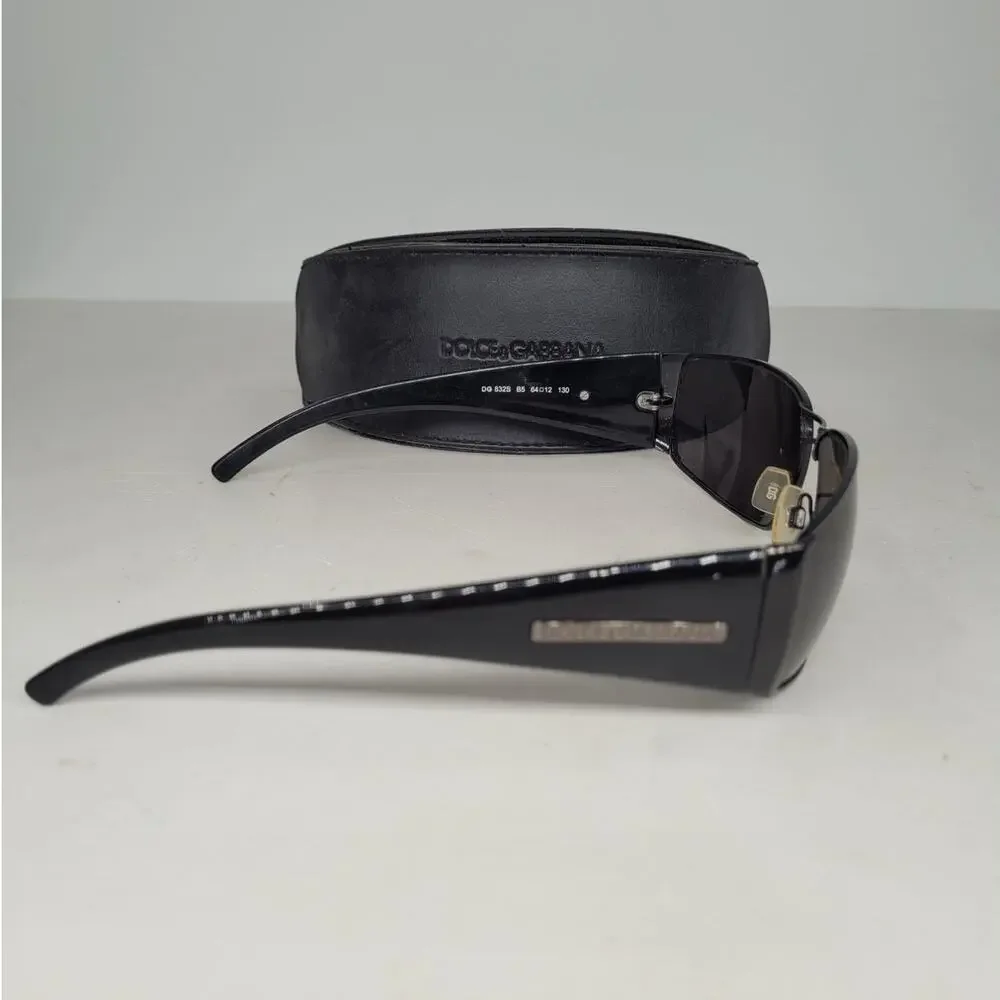 Dolce & Gabbana DG832 Black Wrap‎ Around Frame Men's Sunglasses